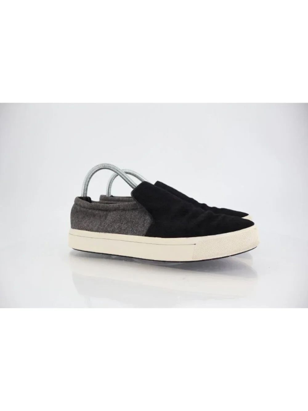 Vince Blair Loafer Women's Size 9 Slip On Shoe Black Gray Calf Hair Fur Wool